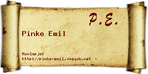 Pinke Emil névjegykártya