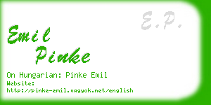 emil pinke business card